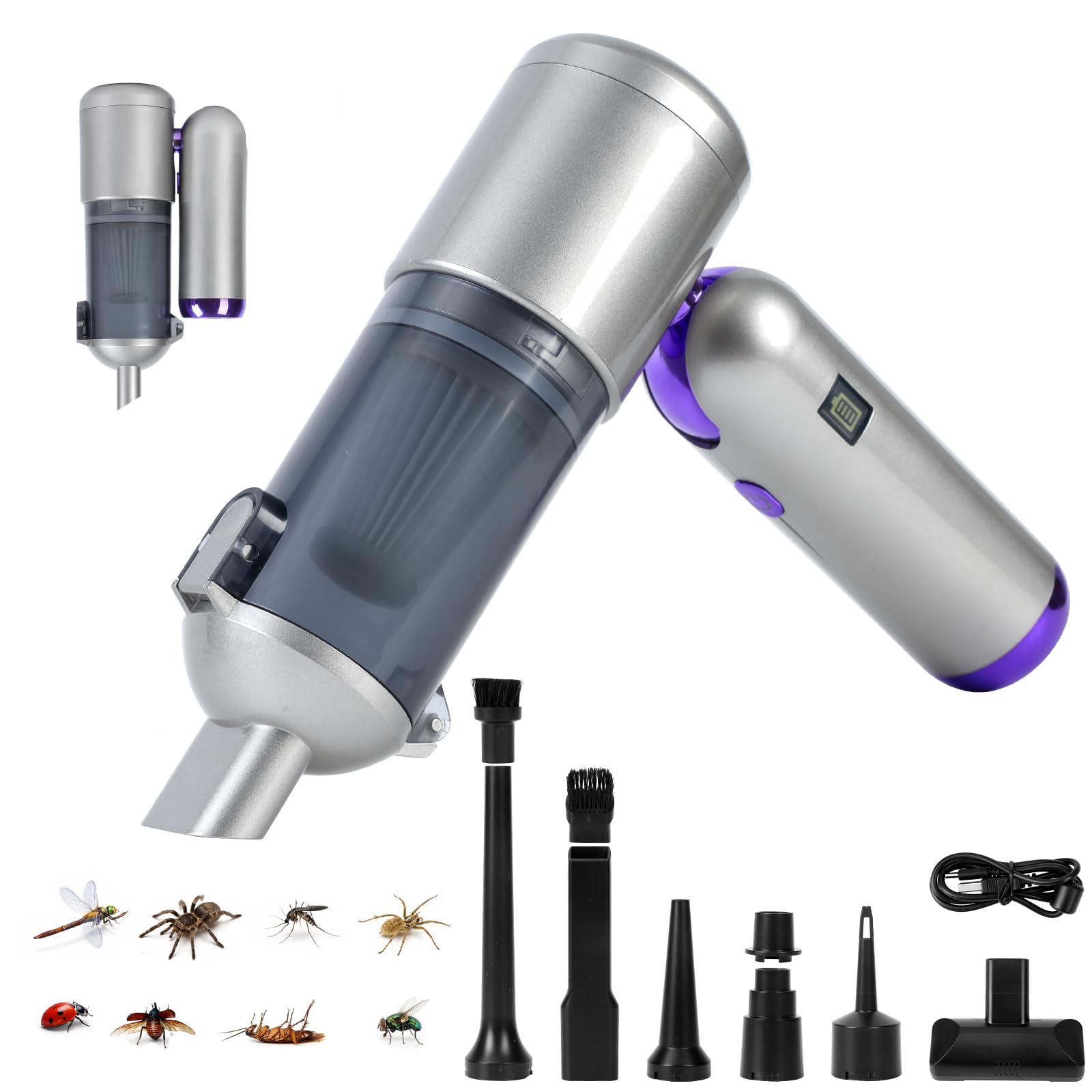 207⭐︎REVROS2004H Amazon.com - Bug Vacuum Catcher, Mini Handheld Car Vacuum Portable